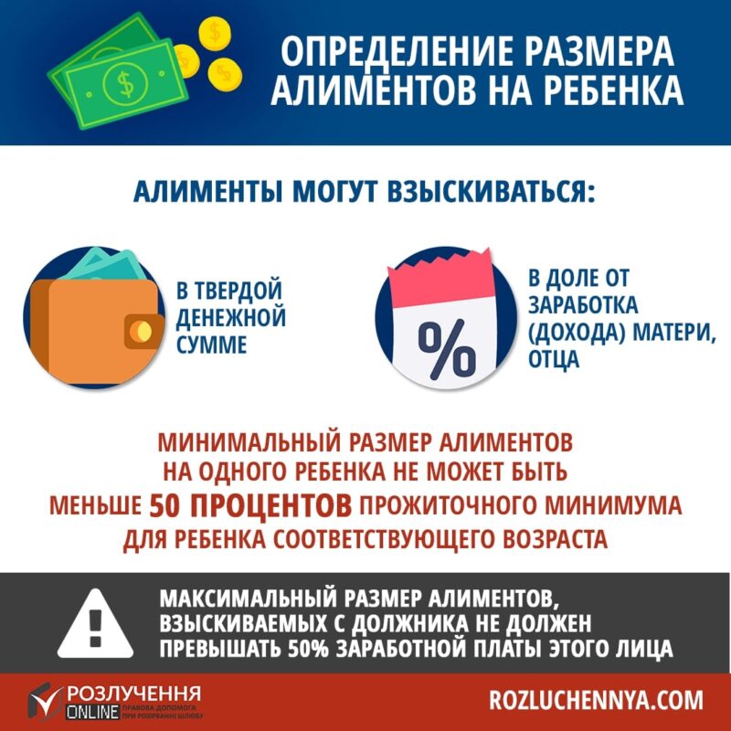 Определение размера алиментов на ребенка