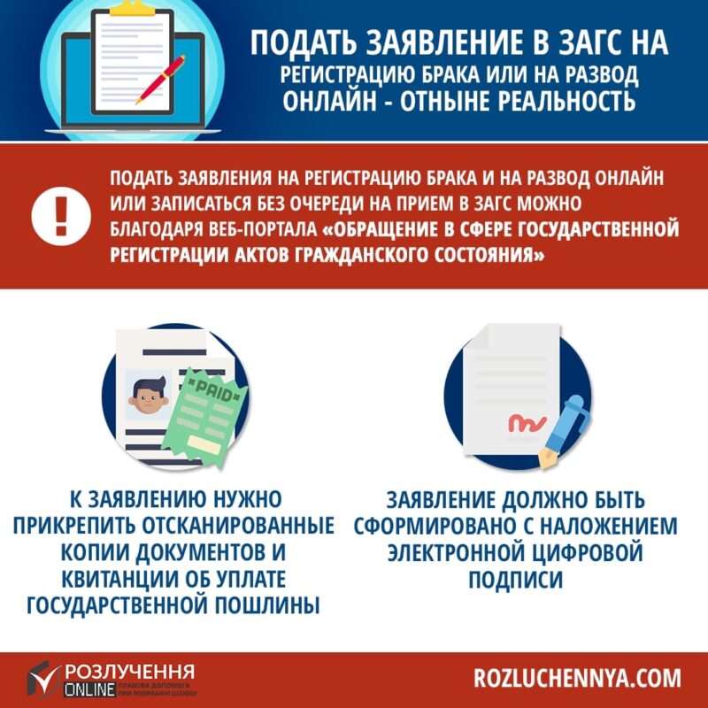 Подать заявление в ЗАГС онлайн на развод